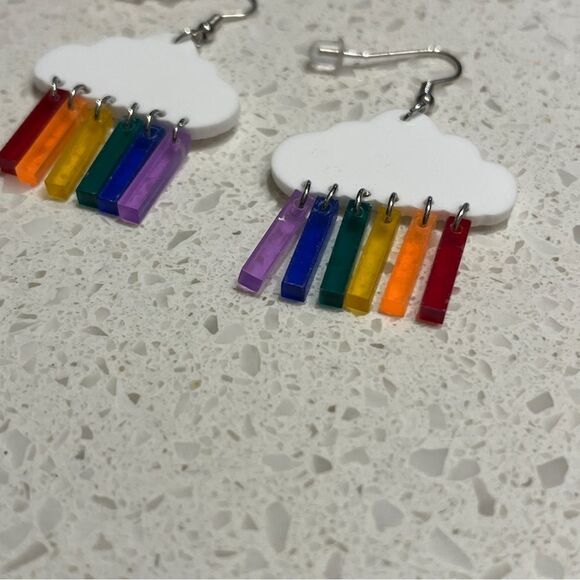 Rainbow Cloud Earrings - Picture 4 of 7